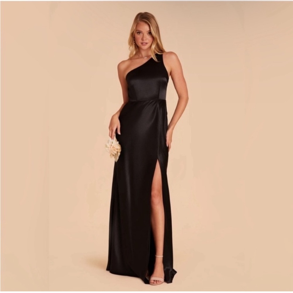 Birdy Grey Kira Black Matte Satin Dress